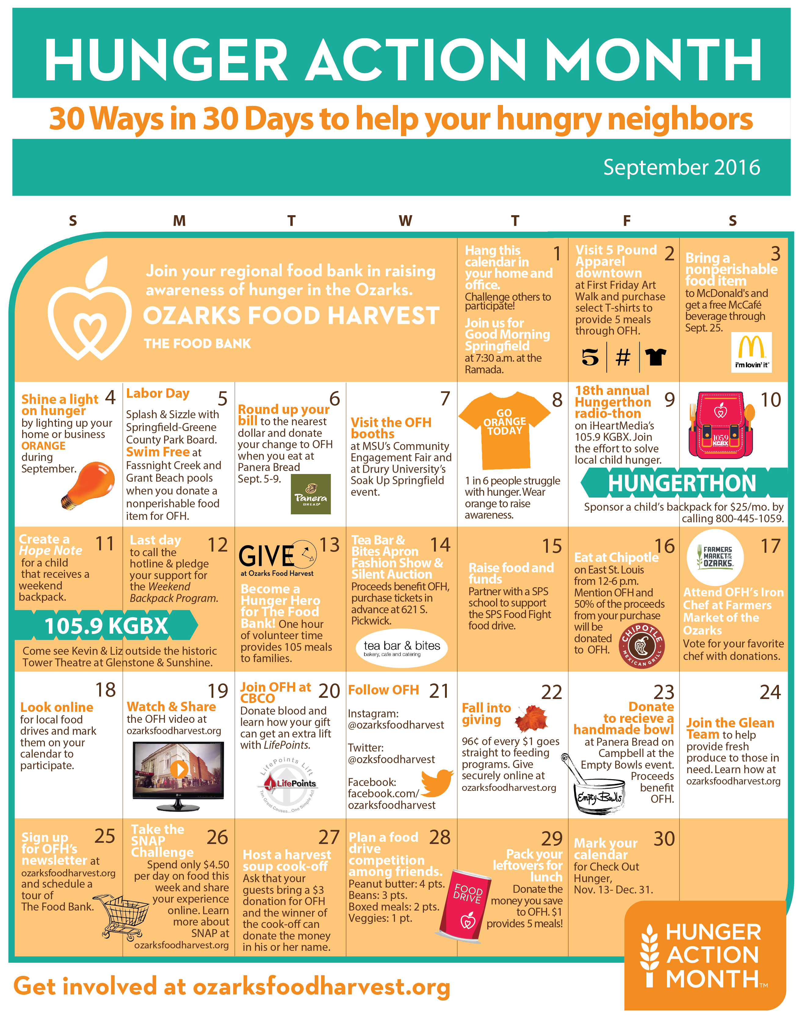 Hunger Action Month 2016 Ozarks Food Harvest
