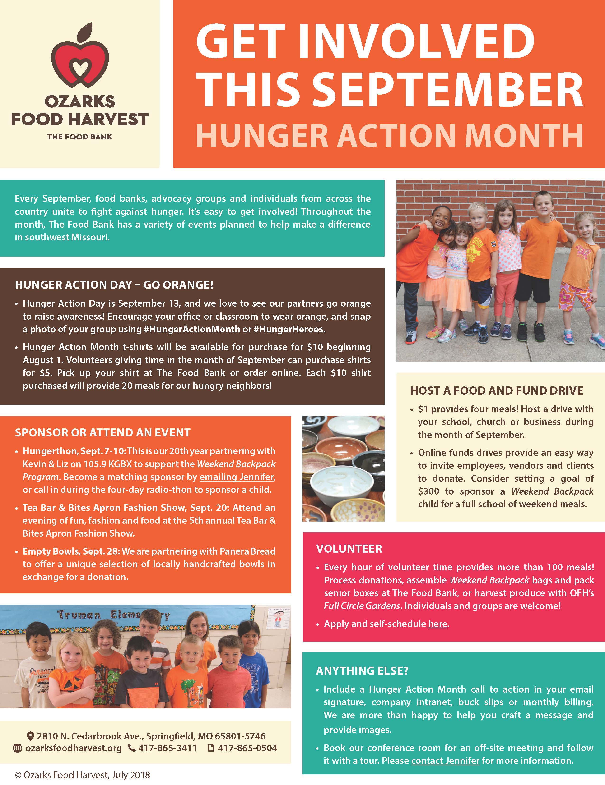 Hunger Action Month 2018: Help Us Fight Hunger in September
