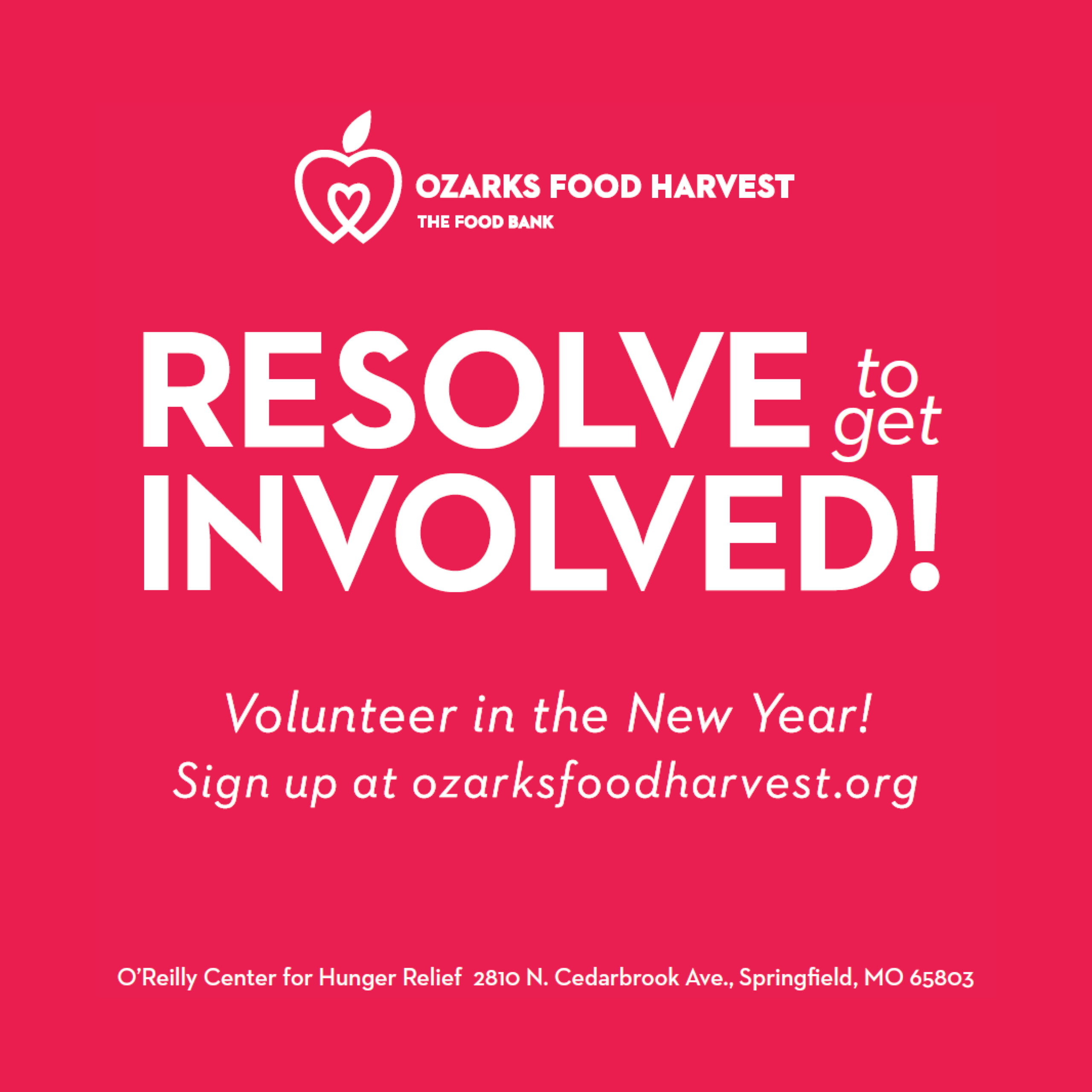 Ozarks Food Harvest asks community to Resolve to Get Involved in 2024
